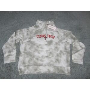 Texas Tech Shirt Womens Large Gray Tie Dye Maddie Mock Neck NWT Red Raiders